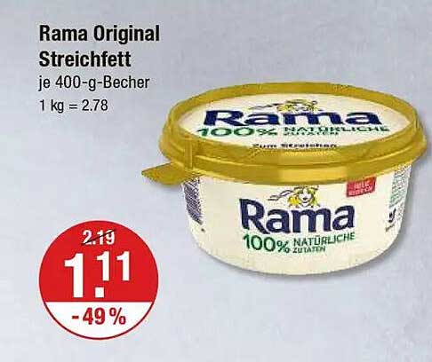 Rama Original Streichfett 400 g Becher