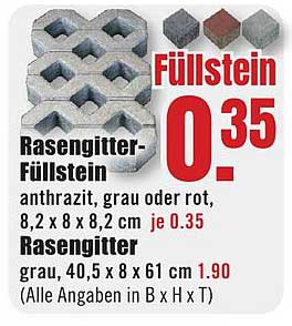 Rasengitter-Füllstein - anthrazit, grau oder rot