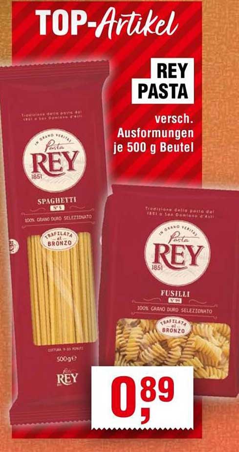 REY PASTA 500 g Beutel - Spaghetti & Fusilli