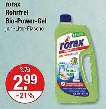Rorax Rohrfrei Bio-Power-Gel je 1-Liter-Flasche
