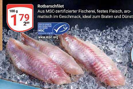 Rotbarschfilet aus MSC-zertifizierter Fischerei