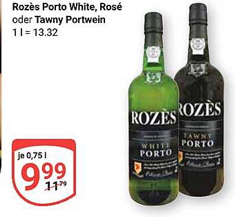 Rozès Porto White, Rosé oder Tawny Portwein 0,75 l für 9,99 €