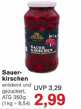 Sauer-Kirschen 350g - Entsteint und gezuckert