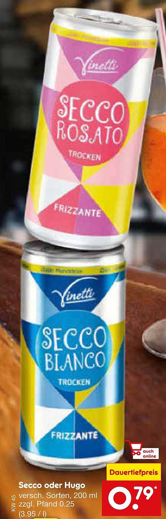 Secco oder Hugo, verschiedene Sorten, 200 ml