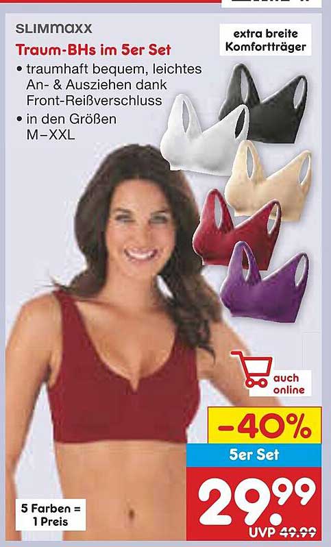 SLIMMAXX Traum-BHs im 5er Set - -40% Rabatt