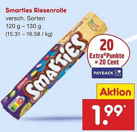 Smarty Riesenrolle - verschiedene Sorten 120g - 130g