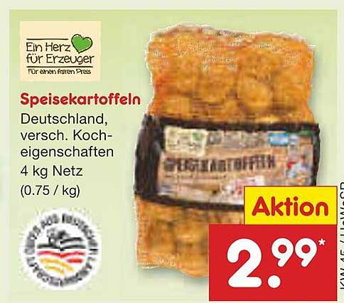 Speisekartoffeln 4 kg Netz zum Aktionspreis