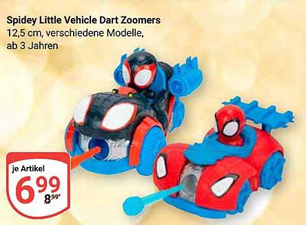 Spidey Little Vehicle Dart Zoomers 12,5 cm, verschiedene Modelle, ab 3 Jahren