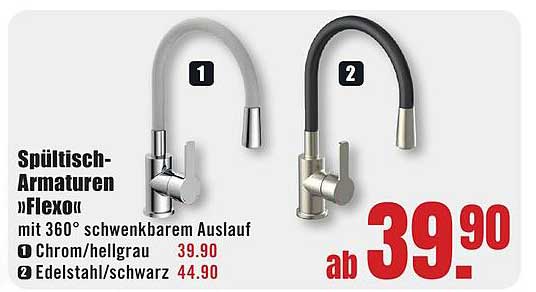 Spültisch-Armaturen »Flexo« mit 360° schwenkbarem Auslauf