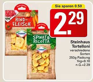Steinhaus Tortelloni verschiedene Sorten 250g Packung