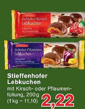 Stieffenhofer Lebkuchen mit Kirsch- oder Pflaumenfüllung, 200g