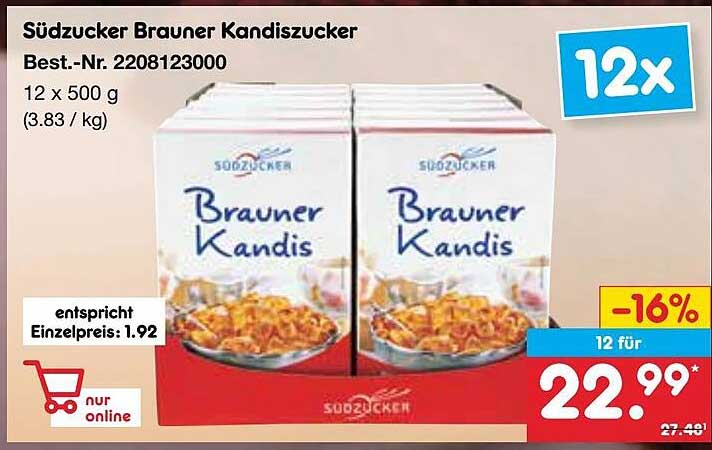Südzucker Brauner Kandis - 12x 500g