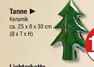 Tanne aus Keramik - 25 x 8 x 30 cm