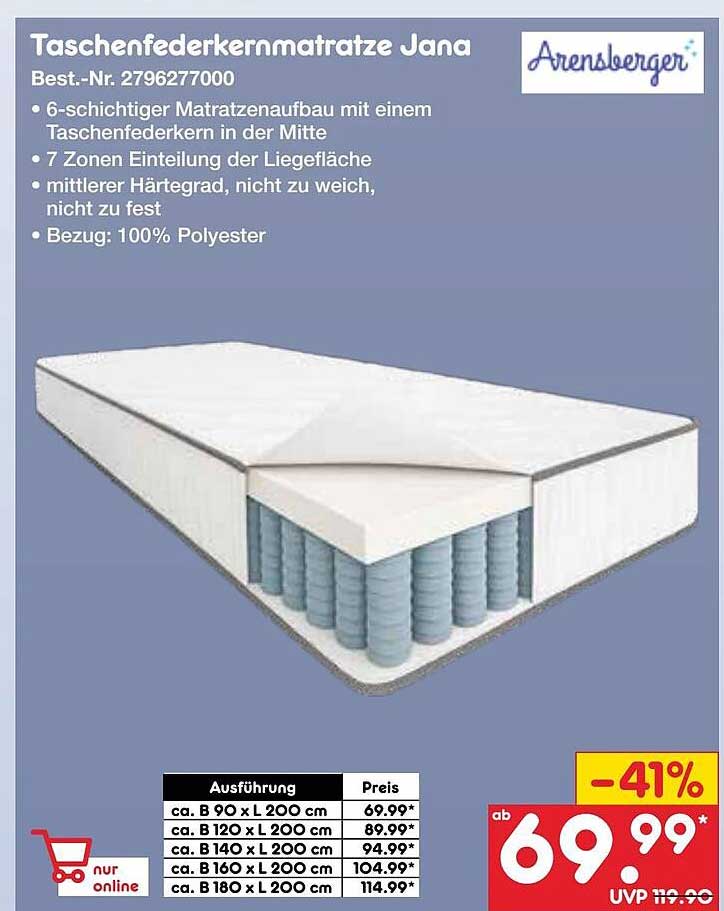 Taschenfederkernmatratze Jana