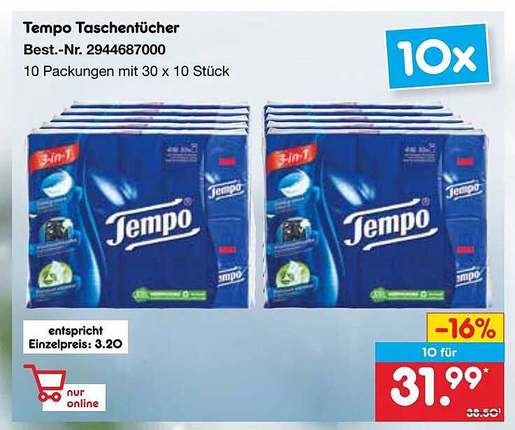 Tempo Taschentücher 10er Packung