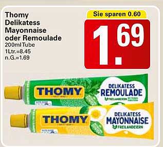 Thomy Delikatess Mayonnaise oder Remoulade 200ml Tube