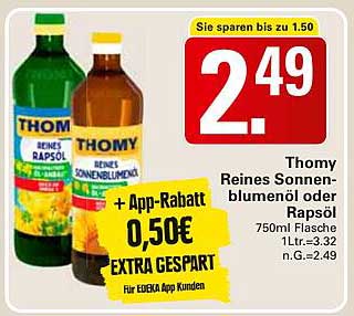 Thomy Reines Sonnenblumenöl oder Rapsöl 750ml Flasche