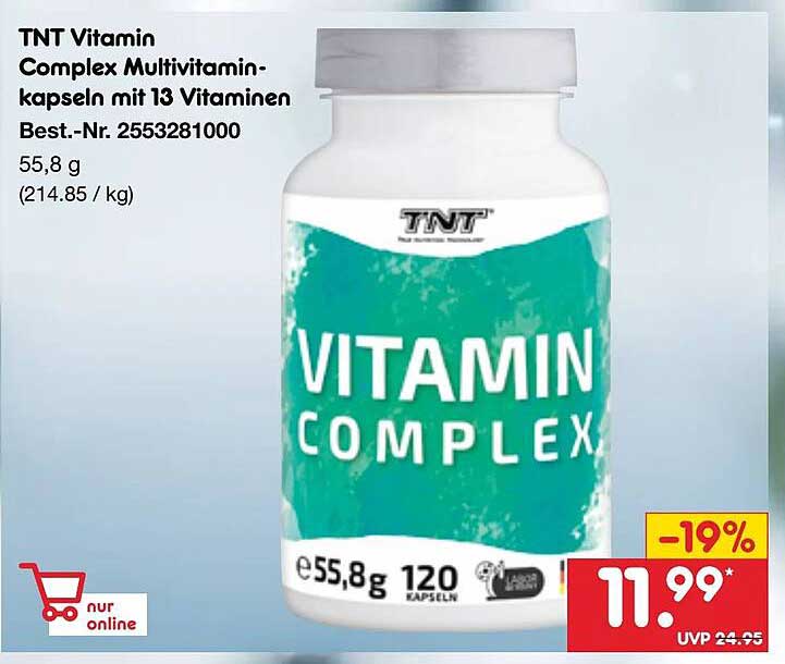 TNT Vitamin Complex Multivitaminkapseln mit 13 Vitaminen