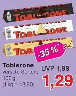 Toblerone verschiedene Sorten, 100 g