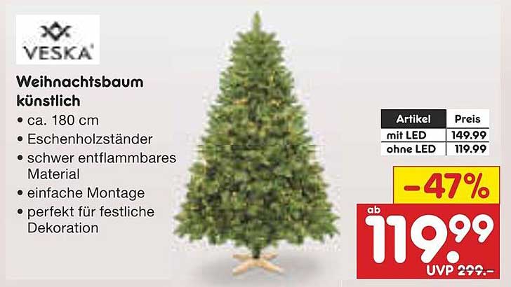 Veska Weihnachtsbaum künstlich – 180 cm