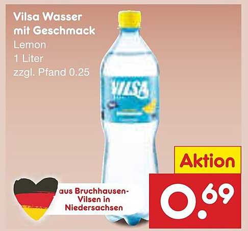 Vilsa Wasser mit Geschmack - Lemon, 1 Liter