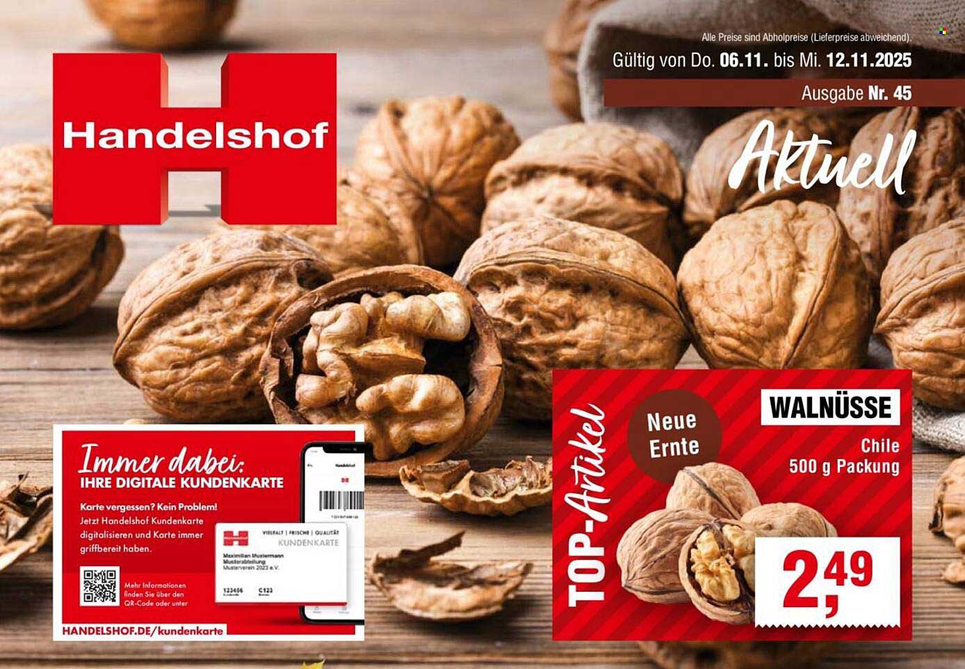 Walnüsse Neue Ernte Chile 500 g Packung