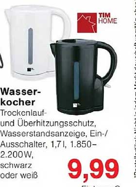 Wasserkocher von TIM HOME – Schwarz oder Weiß