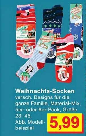 Weihnachts-Socken versch. Designs für die ganze Familie