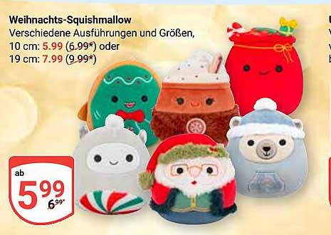 Weihnachts-Squishmallow - Verschiedene Ausführungen und Größen