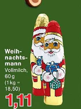 Weihnachtsmann Vollmilch, 60 g