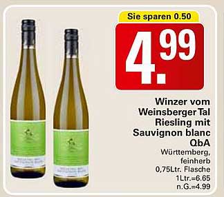 Winzer vom Weinsberger Tal Riesling mit Sauvignon blanc QbA
