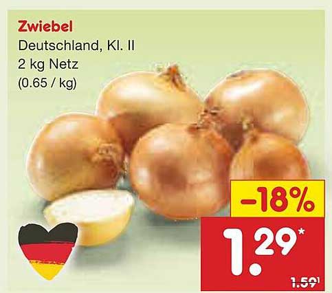 Zwiebel, Deutschland, Kl. II, 2 kg Netz