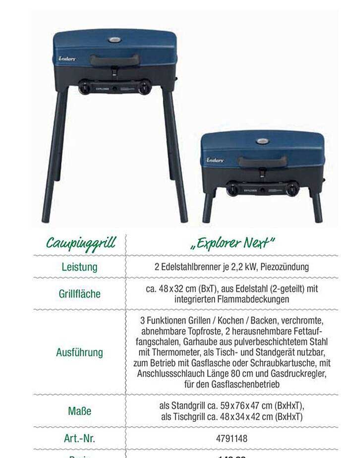 Campinggrill „Explorer Next“
