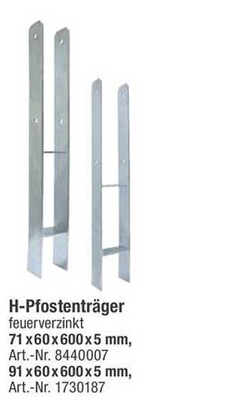 H-Pfostenträger feuerverzinkt