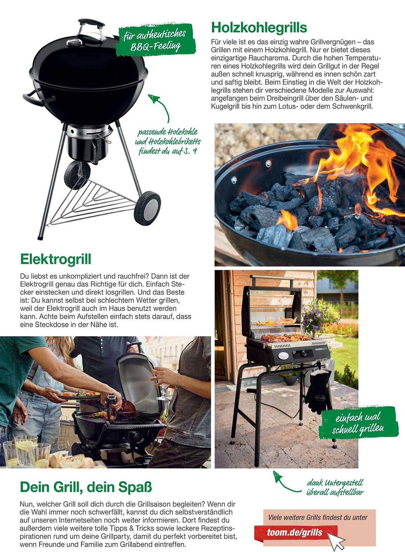 Holzkohlegrills  
Elektrogrill
