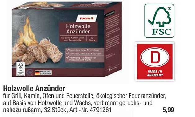 Holzwolle Anzünder