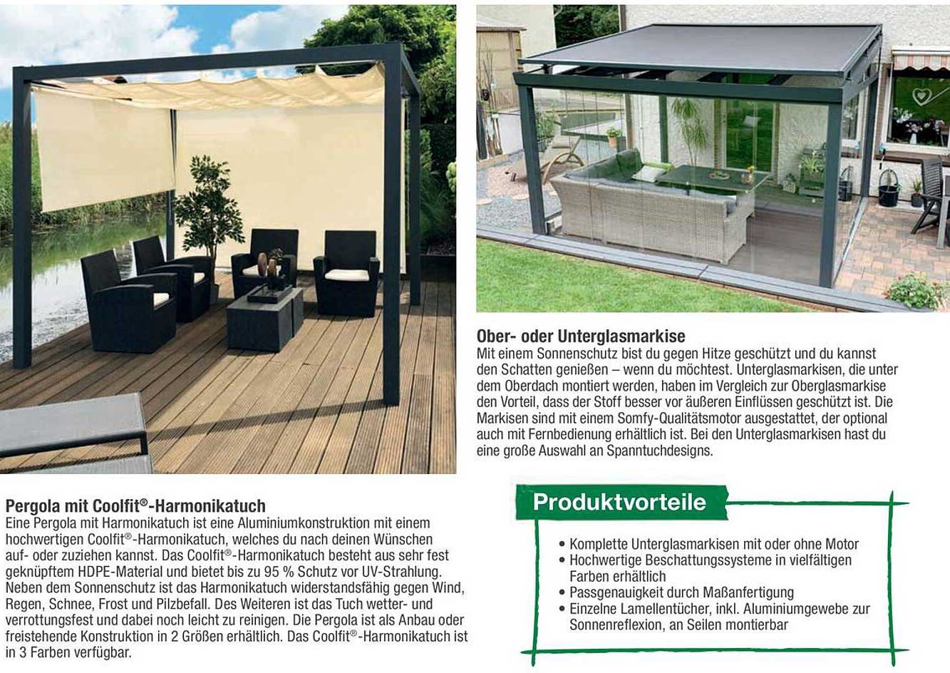 Pergola mit Coolfit®-Harmonikatusch