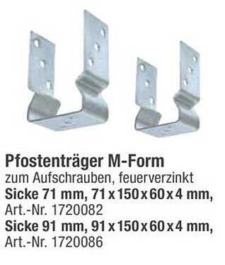 Pfostenträger M-Form