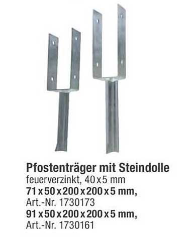 Pfostenträger mit Steindolle