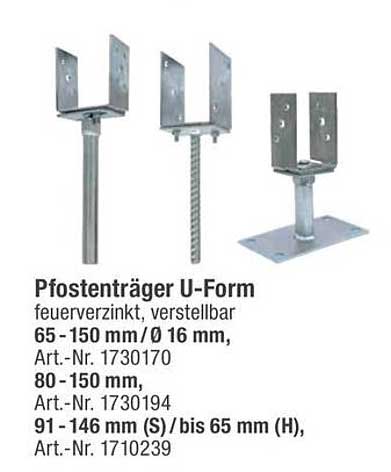 Pfostenträger U-Form