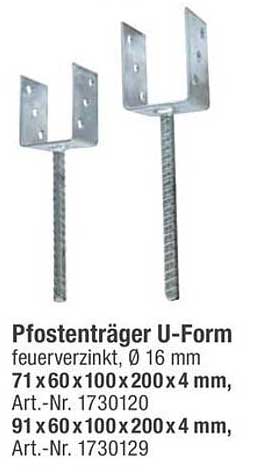 Pfostenträger U-Form