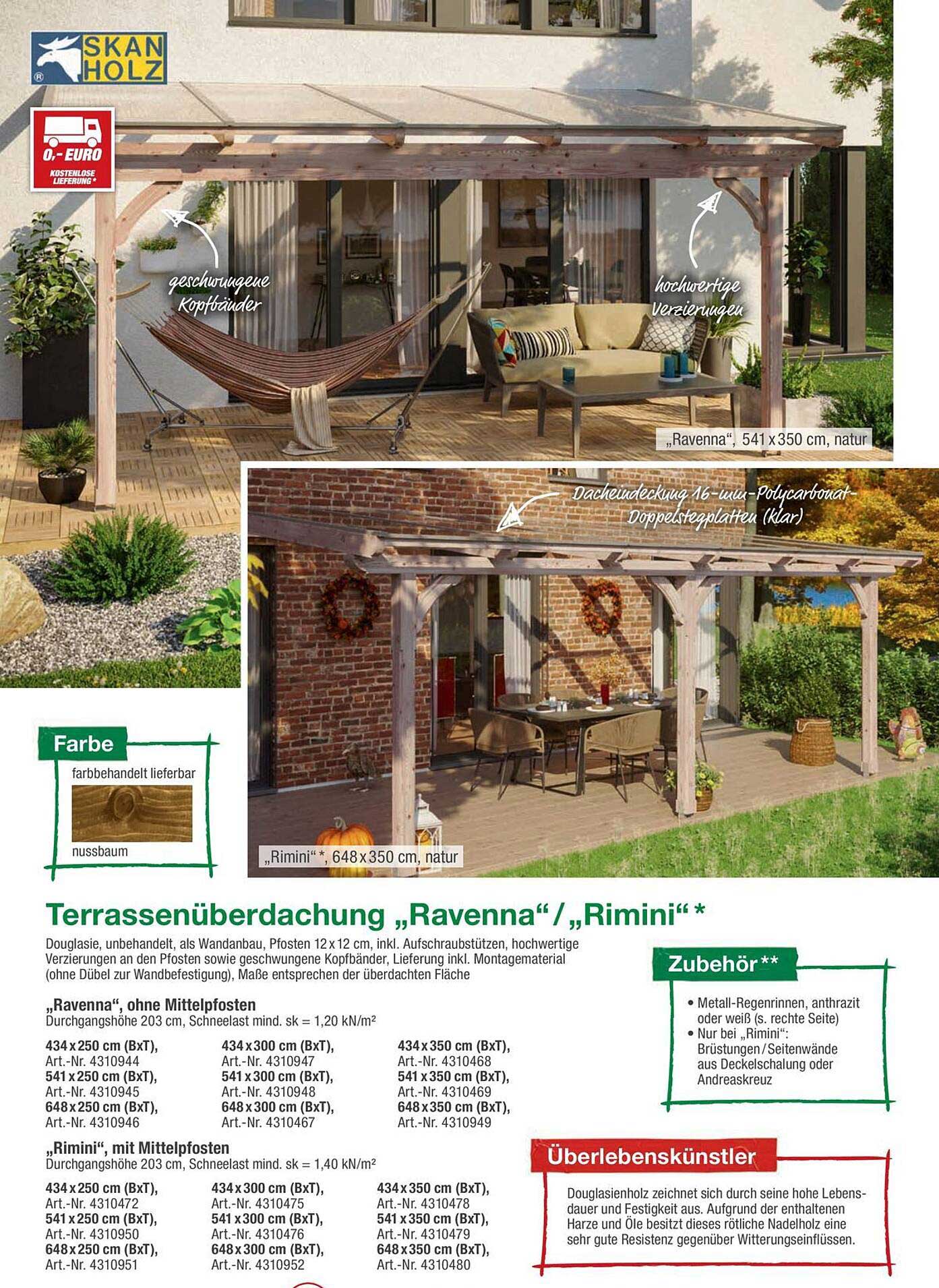 Terrassenüberdachung „Ravenna“ / „Rimini“