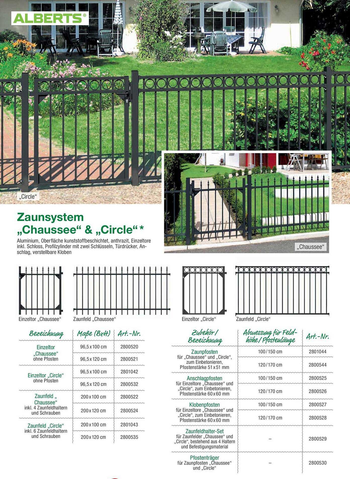 Zaunsystem „Chaussee“ & „Circle“