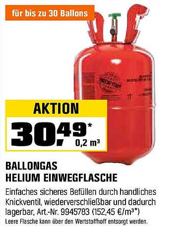 BALLONGAS HELIUM EINWEGFLASCHE