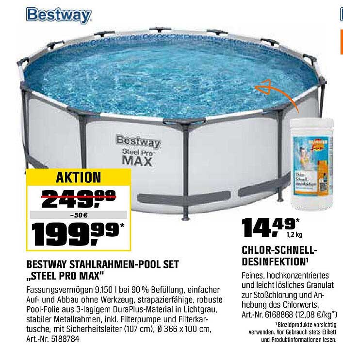BESTWAY STAHLRAHMEN-POOL SET „STEEL PRO MAX“
