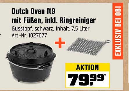 Dutch Oven ft9 mit Füßen, inkl. Ringreiniger