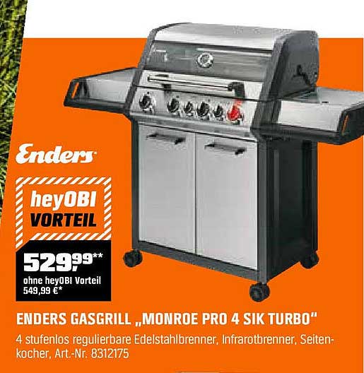 ENDERS GASGRILL „MONROE PRO 4 SIK TURBO“