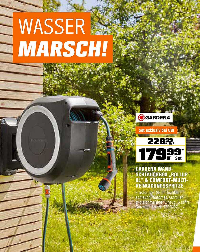 GARDENA WAND-SCHLAUCHBOX „ROLLUP XL“ & COMFORT-MULTI-REINIGUNGSSPRITZE