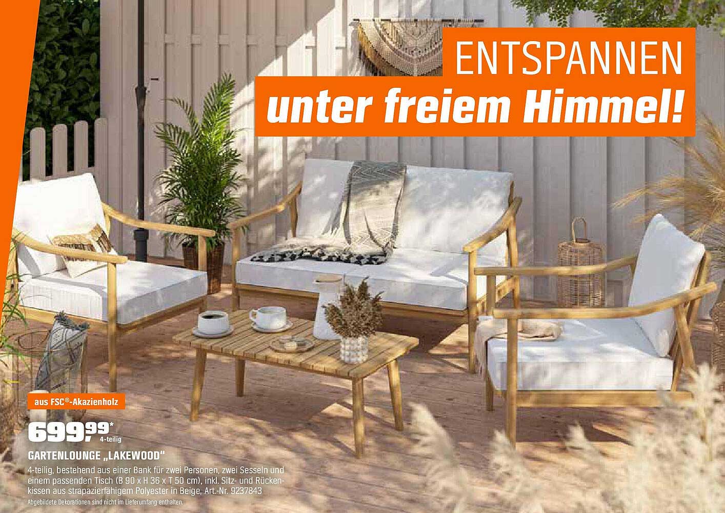 Gartenlounge „Lakewood“ 4-teilig aus FSC®-Akazienholz