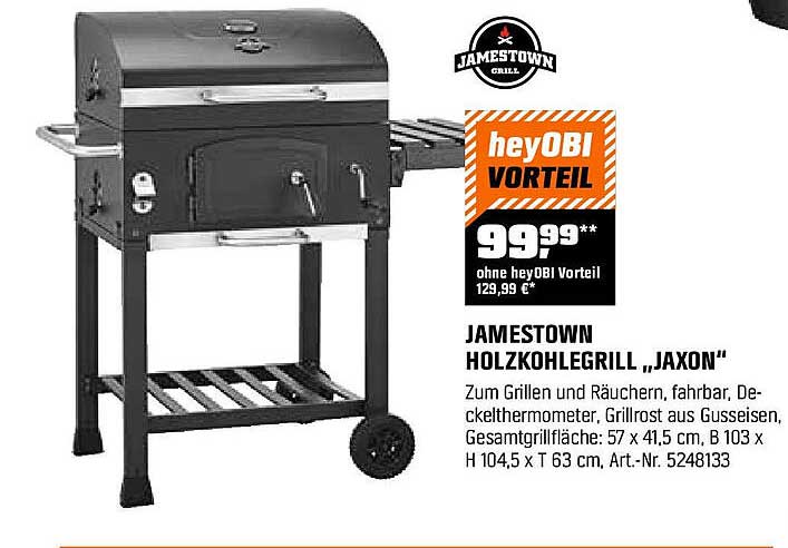 JAMESTOWN HOLzkohlegrill „Jaxon“